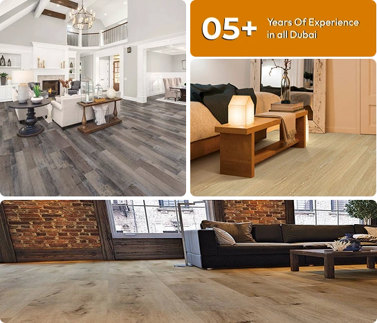 college of vinyl flooring in various living rooms