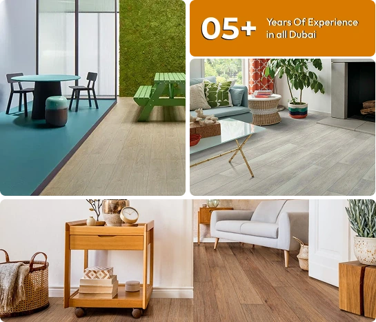 college of vinyl floorings in different rooms